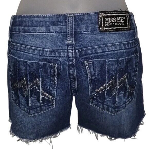 Miss Me Distressed Jean Shorts - Picture 1 of 5